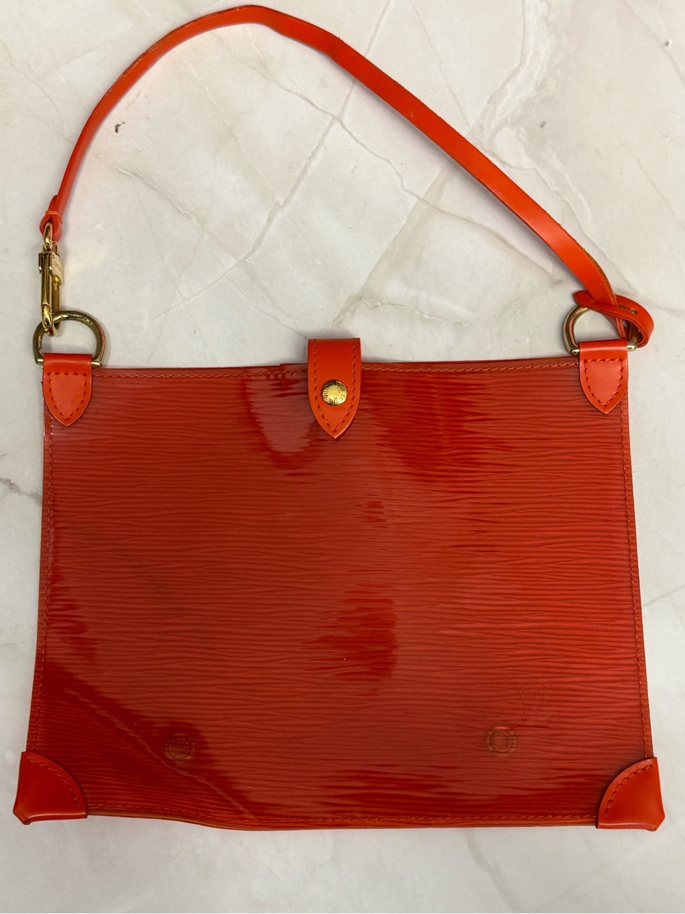 Louis Vuitton Orange Travel Bag with Gold Hardware
